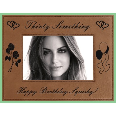 Personalized Custom Engraved Birthday Leatherette Picture Frame   323303048483